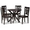 Baxton Studio Liese Modern and Contemporary Transitional Dark Brown Finished Wood 5-Piece Dining Set 177-11381-10892-Zoro - alternate 1